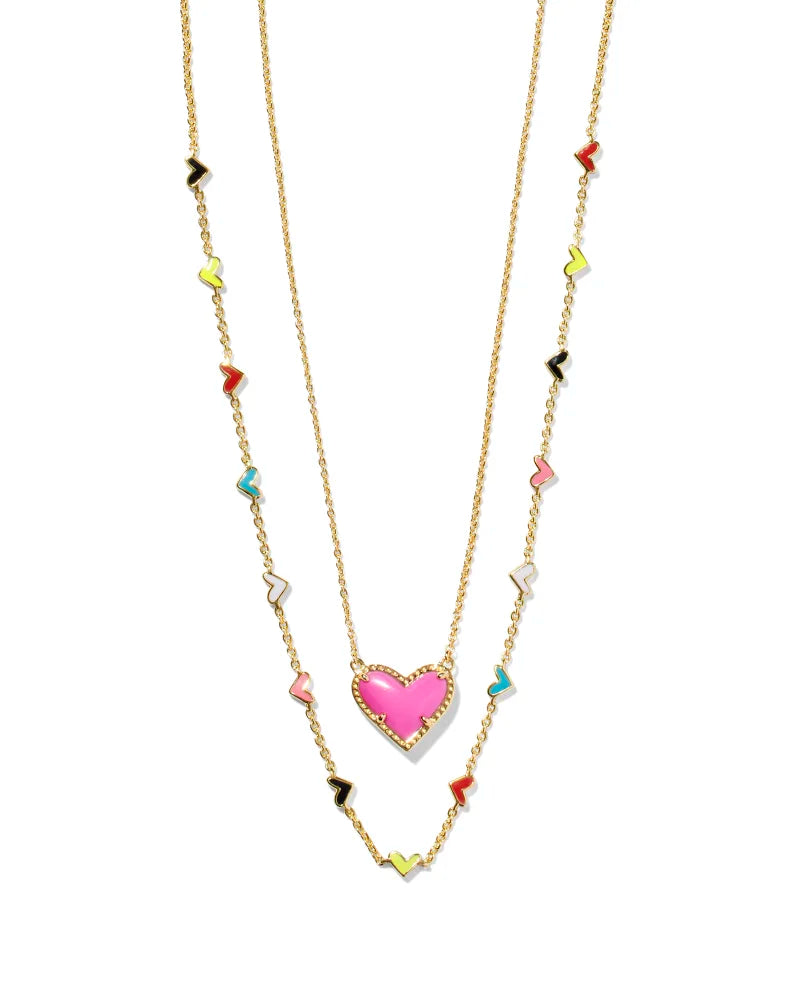 Ari Heart and Haven Heart Necklace Layering Set -The Pickleball Store at Auburn