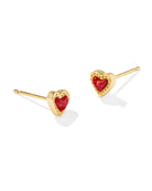 Mini Ari Heart Gold Stud Earrings in two colors -The Pickleball Store at Auburn