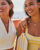 Pickleball Silver Short Pendant Necklace in White Mother-of-Pearl -The Pickleball Store at Auburn