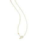 Pickleball Gold Short Pendant Necklace in White Mother-of-Pearl -The Pickleball Store at Auburn