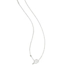 Pickleball Silver Short Pendant Necklace in White Mother-of-Pearl -The Pickleball Store at Auburn