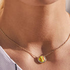 Softball Gold Short Pendant Necklace in Chartreuse Magnesite -The Pickleball Store at Auburn