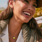 Tennis Gold Short Pendant Necklace in Chartreuse Magnesite -The Pickleball Store at Auburn