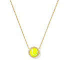 Tennis Gold Short Pendant Necklace in Chartreuse Magnesite -The Pickleball Store at Auburn