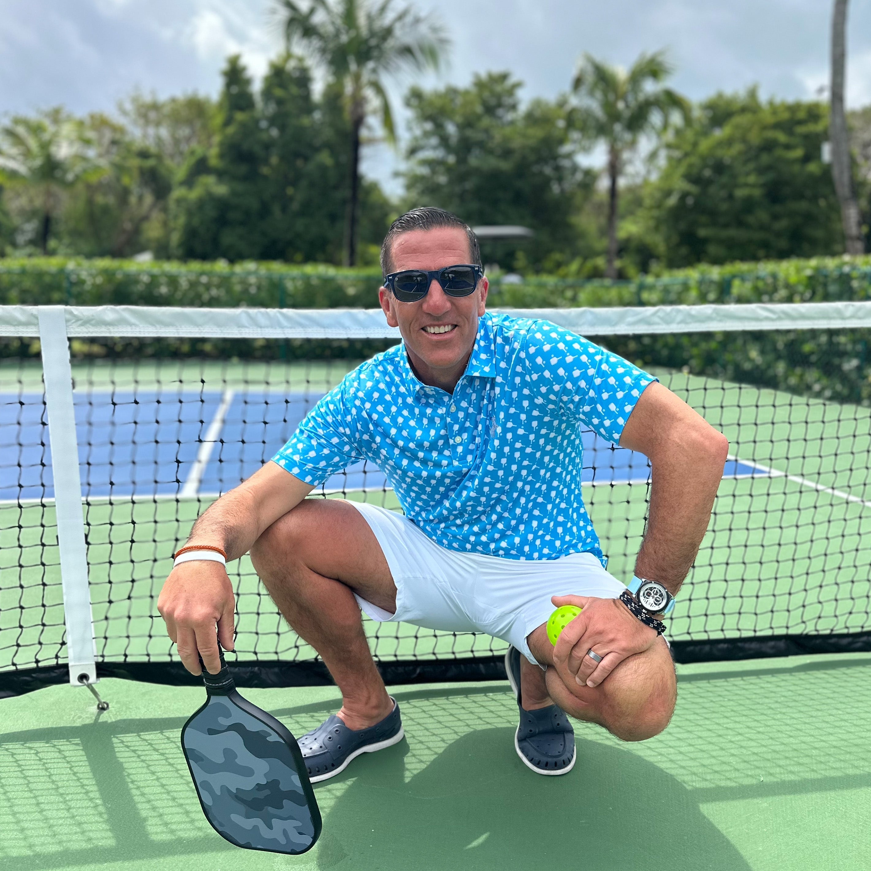 Pickled Blue Performance Polo -The Pickleball Store at Auburn