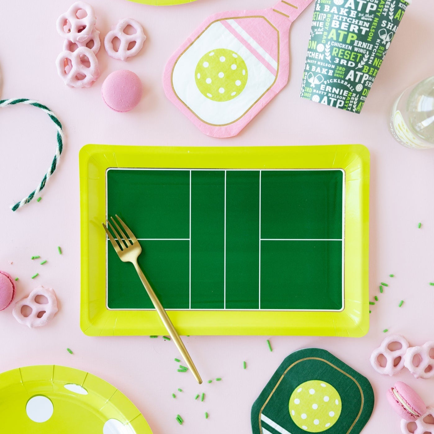 Pickleball Court Shaped Paper Plates -The Pickleball Store at Auburn