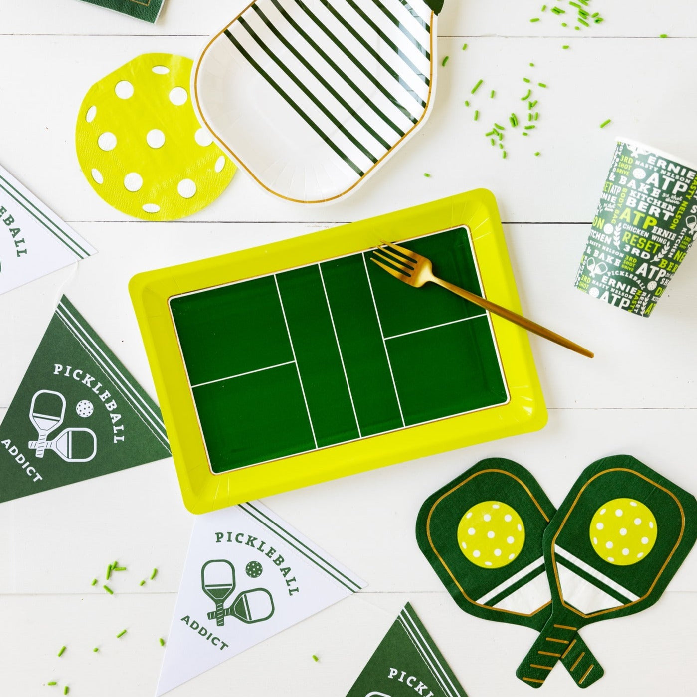 Pickleball Court Shaped Paper Plates -The Pickleball Store at Auburn
