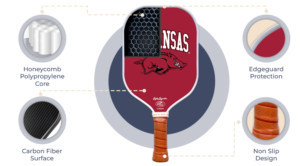 Arkansas Razorbacks Cardinal Tusk Pickleball Paddle -The Pickleball Store at Auburn