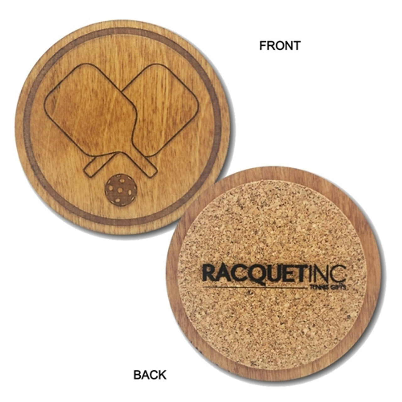 Pickleball Wood Drink Coasters -The Pickleball Store at Auburn
