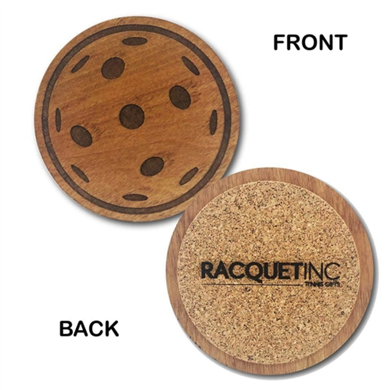 Pickleball Wood Drink Coasters -The Pickleball Store at Auburn