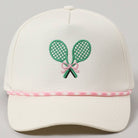 Tennis Racquets Ribbon Embroidery Trucker Hat -The Pickleball Store at Auburn