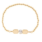 Gold Stretch Bracelet with Paddles and Pearl -The Pickleball Store at Auburn