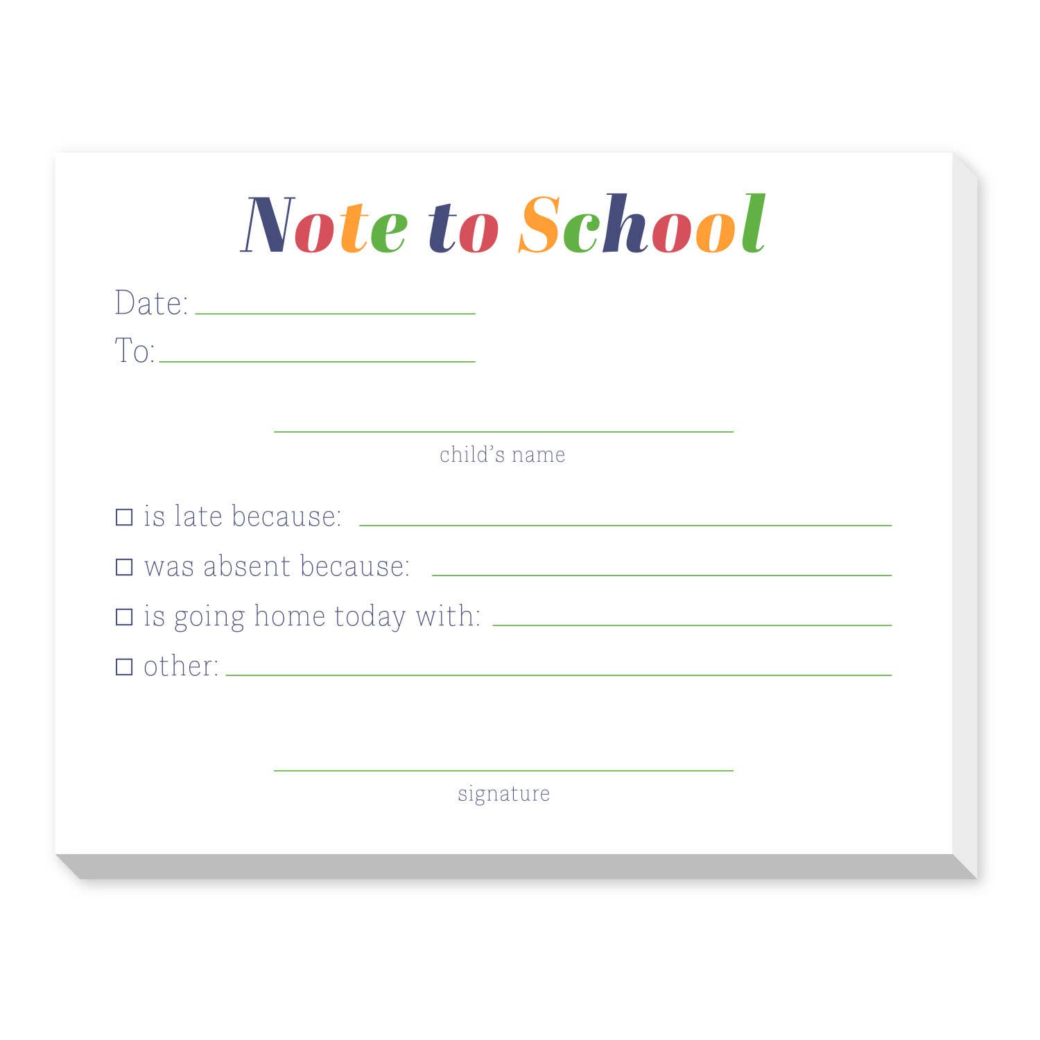 Note to School Notepad -The Pickleball Store at Auburn