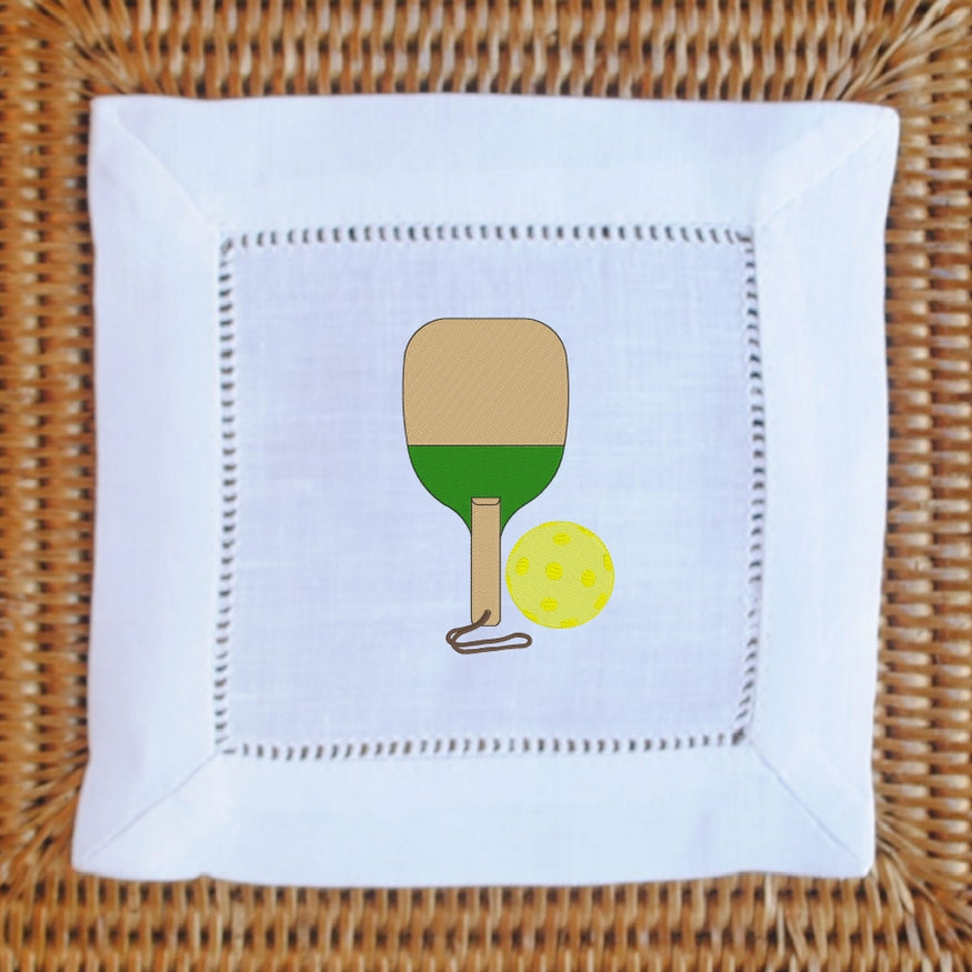 Pickleball Embroidered Cocktail Napkins -The Pickleball Store at Auburn