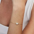 Ari Heart Gold Chain Bracelet in Dichroic Glass -The Pickleball Store at Auburn