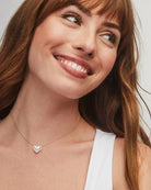 Ari Heart Gold Pendant Necklace in Dichroic Glass -The Pickleball Store at Auburn