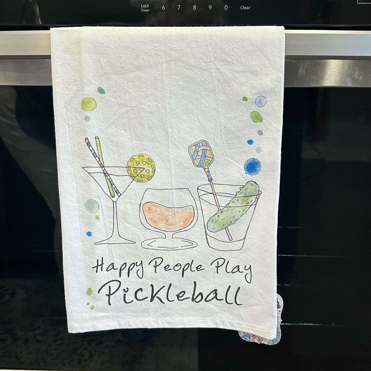 Happy People Pickleball Kitchen Towel -The Pickleball Store at Auburn
