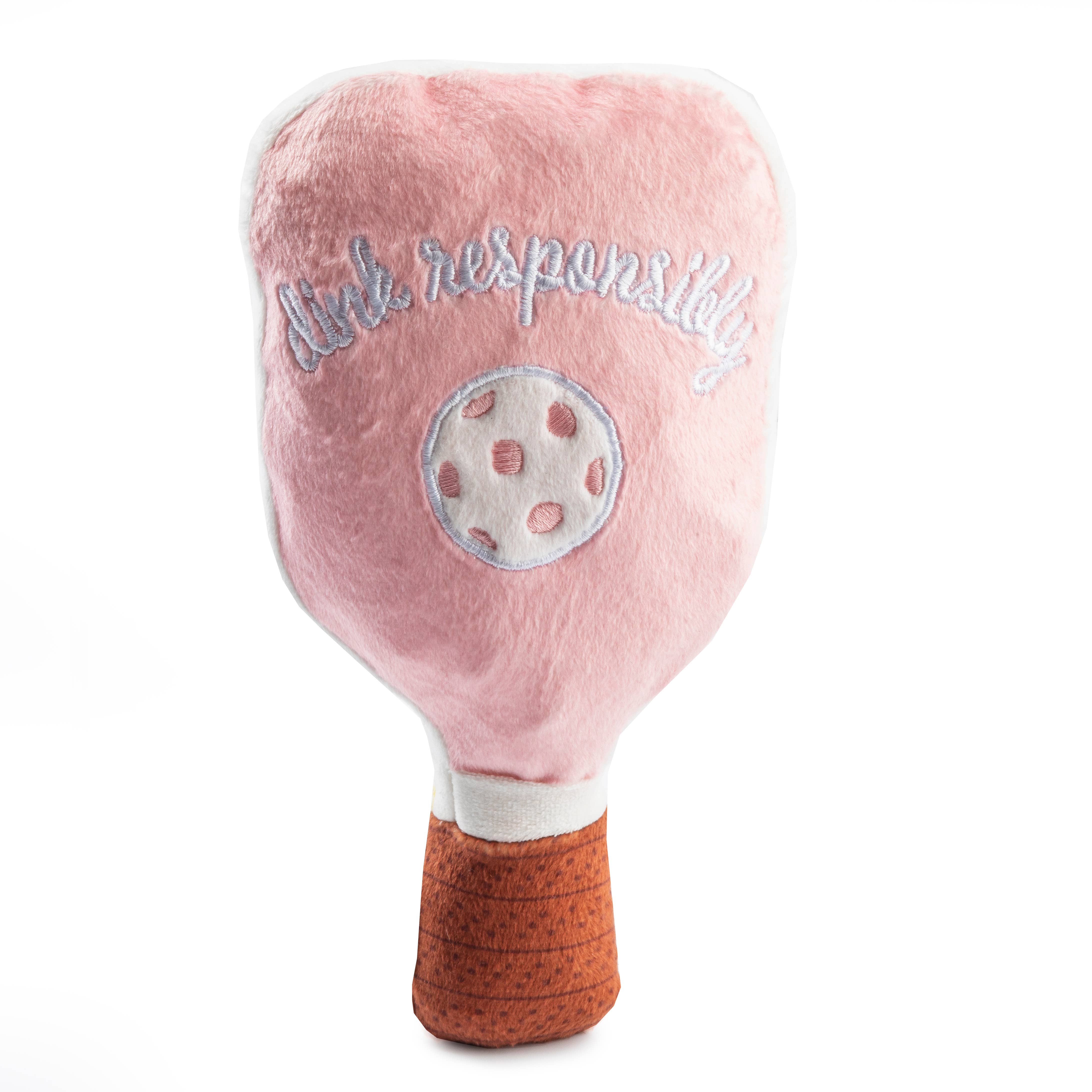 Pink Checker Pickleball Paddle Dog Plush -The Pickleball Store at Auburn