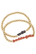 Auburn Tigers Slogan Ball Bead Bracelet Set of 2 -The Pickleball Store at Auburn