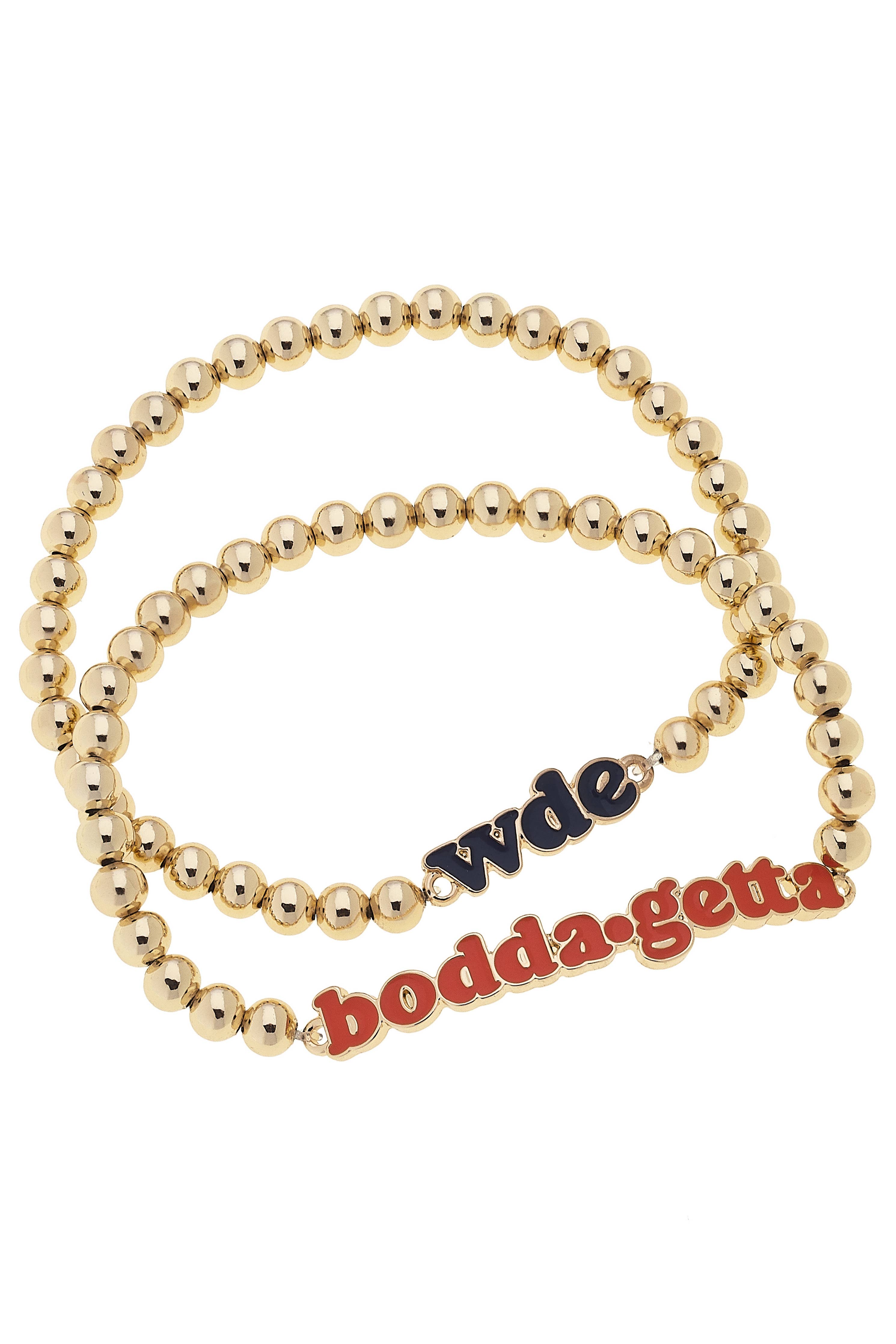 Auburn Tigers Slogan Ball Bead Bracelet Set of 2 -The Pickleball Store at Auburn