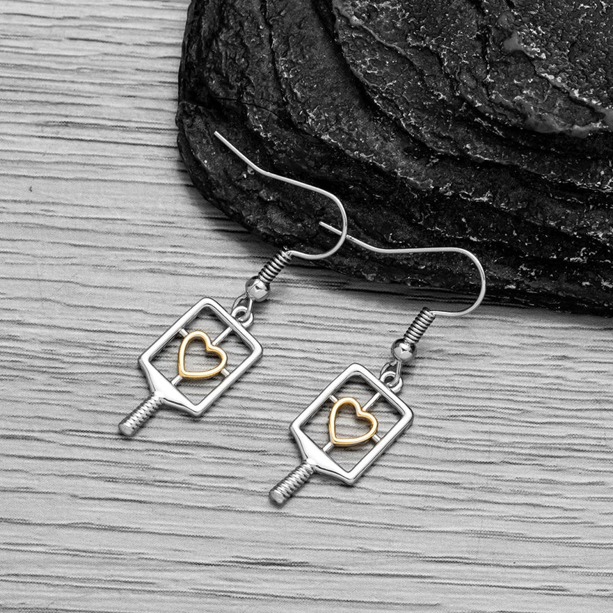 Silver Pickleball Paddle with Heart Inset Jewelry -The Pickleball Store at Auburn