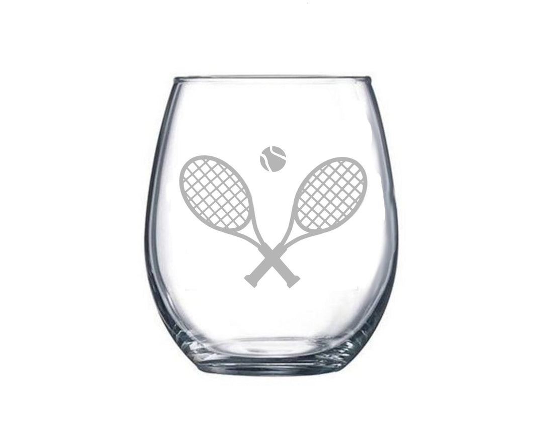 Apres Pickleball and Tennis Racquet Stemless Wine Glasses -The Pickleball Store at Auburn