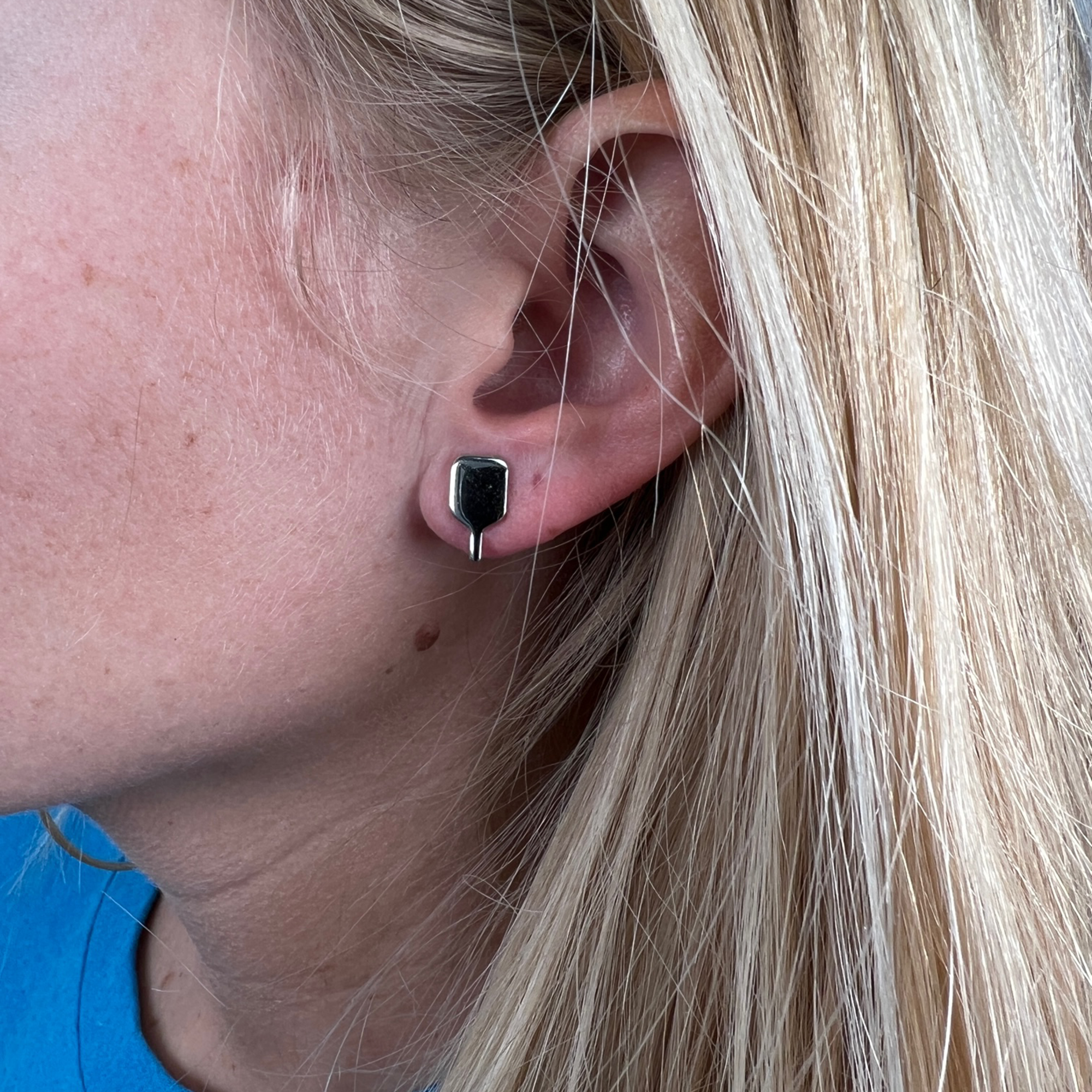 Pickleball Paddle Earrings - Silver -The Pickleball Store at Auburn