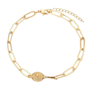 Gold Tennis Paper Clip Bracelet -The Pickleball Store at Auburn