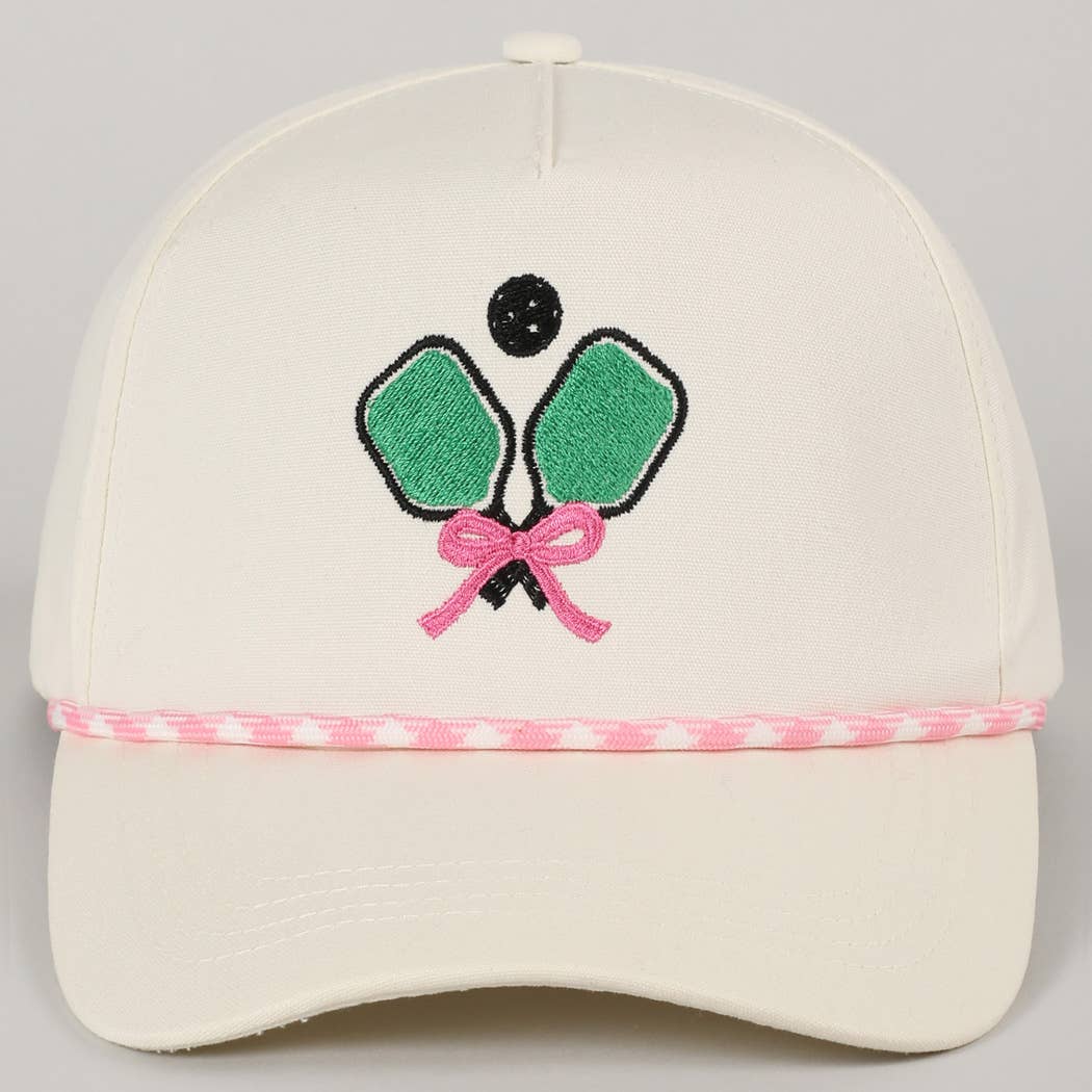 Pickleball Pad Ball Ribbon Embroidery Trucker Hat: LT BLUE / ONE SIZE -The Pickleball Store at Auburn