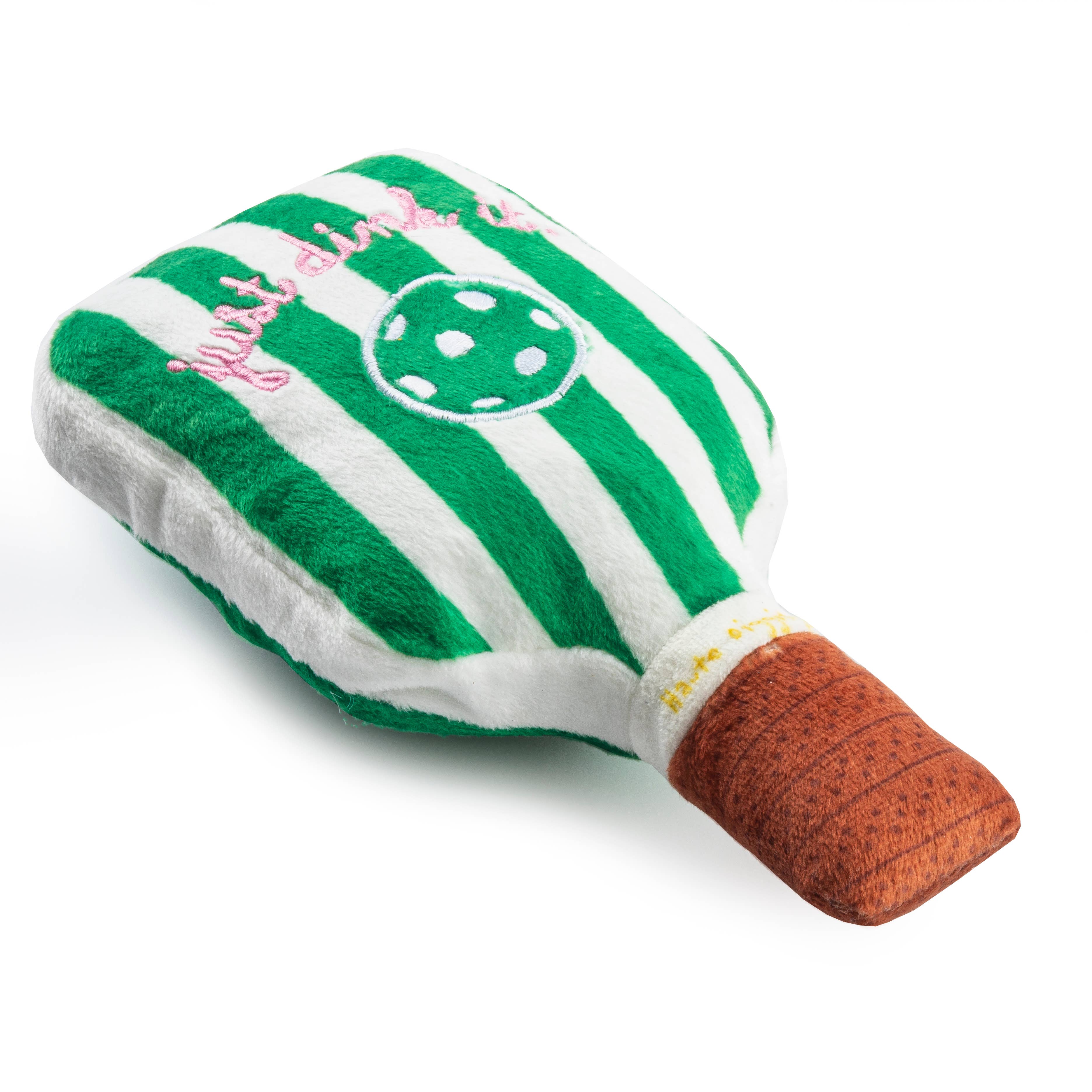 Green Stripe Pickleball Paddle Dog Plush -The Pickleball Store at Auburn