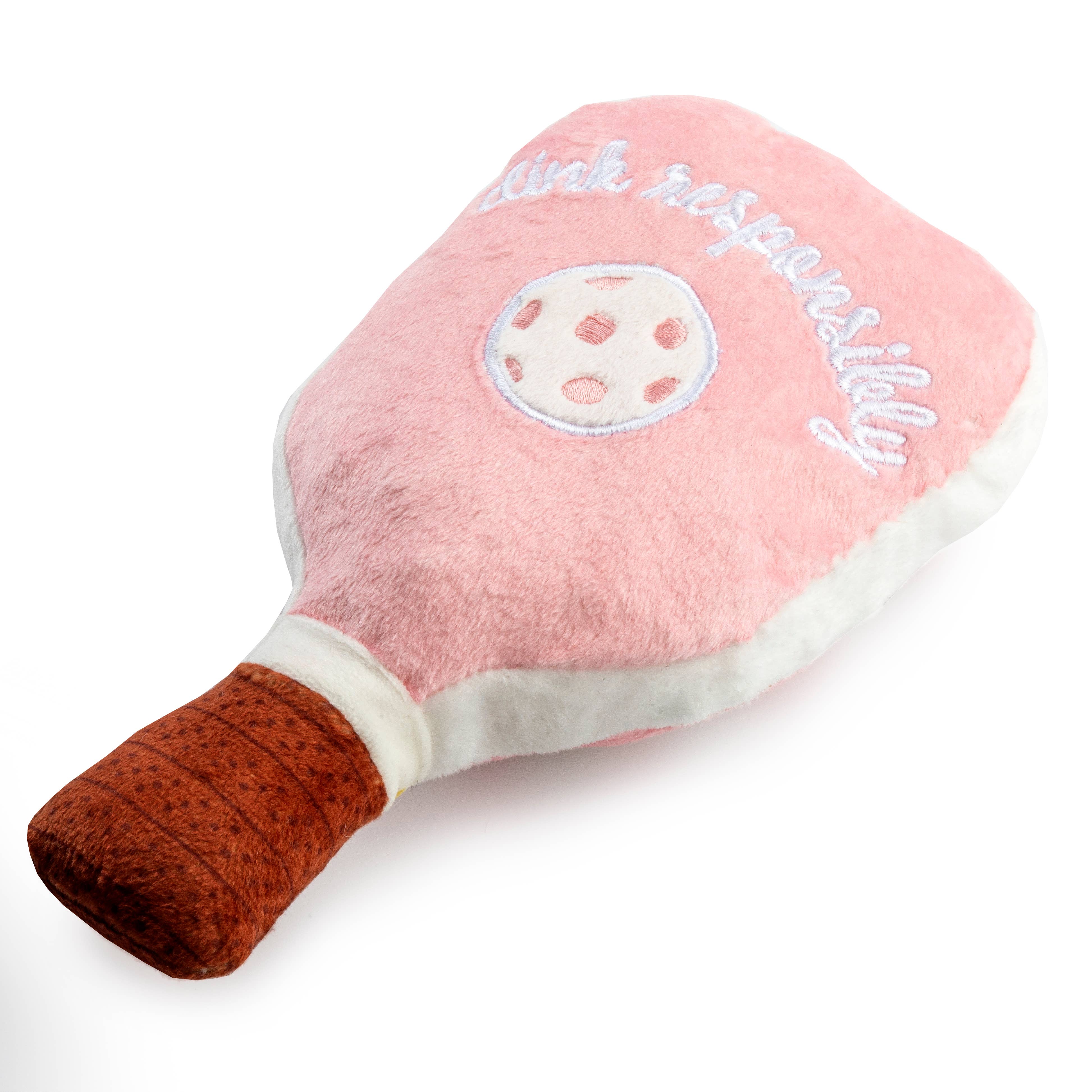 Pink Checker Pickleball Paddle Dog Plush -The Pickleball Store at Auburn