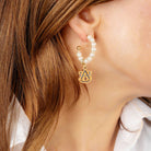 Auburn Tigers Pearl Hoop Drop Earrings -The Pickleball Store at Auburn