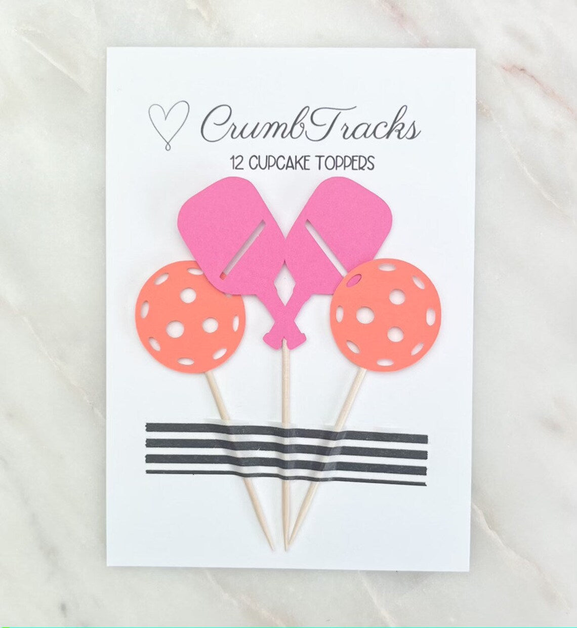CT Pickleball Embellished Cupcake Toppers -The Pickleball Store at Auburn