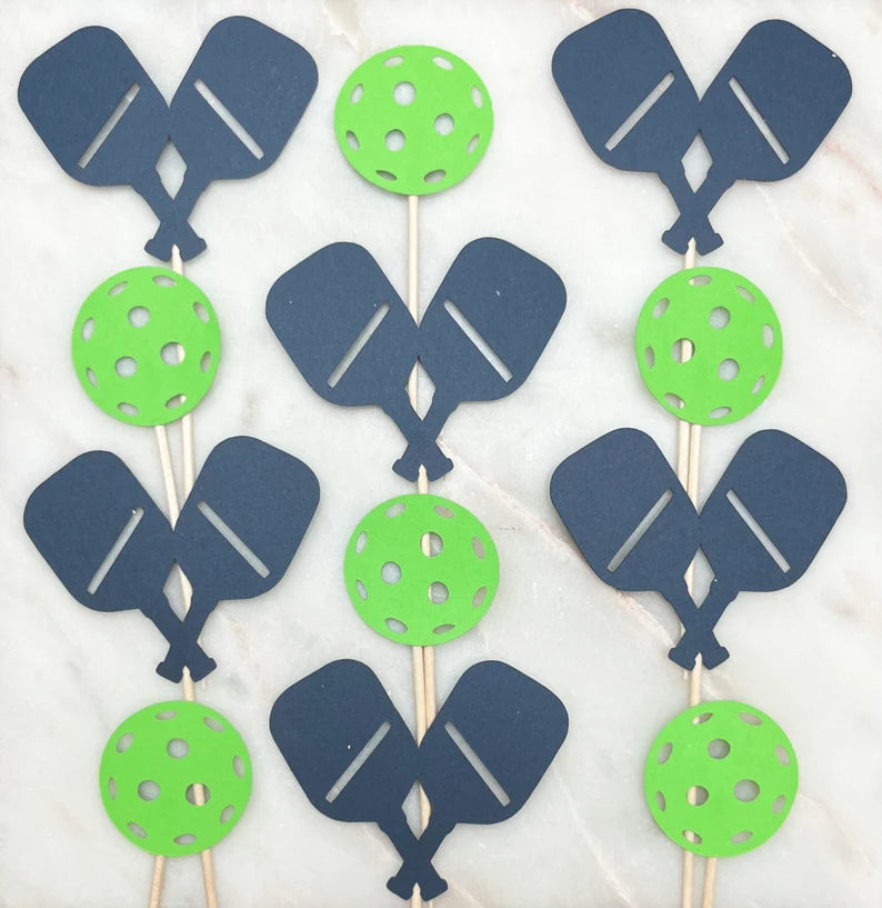 CT Pickleball Embellished Cupcake Toppers -The Pickleball Store at Auburn