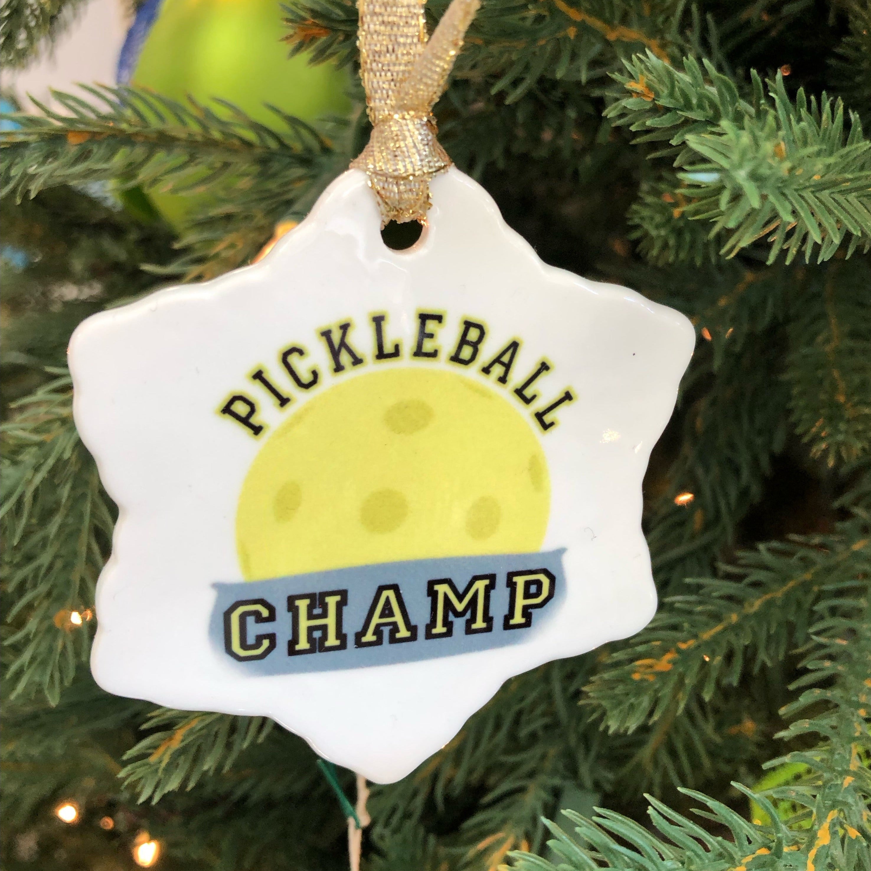 Pickleball Champ Christmas Ornament -The Pickleball Store at Auburn