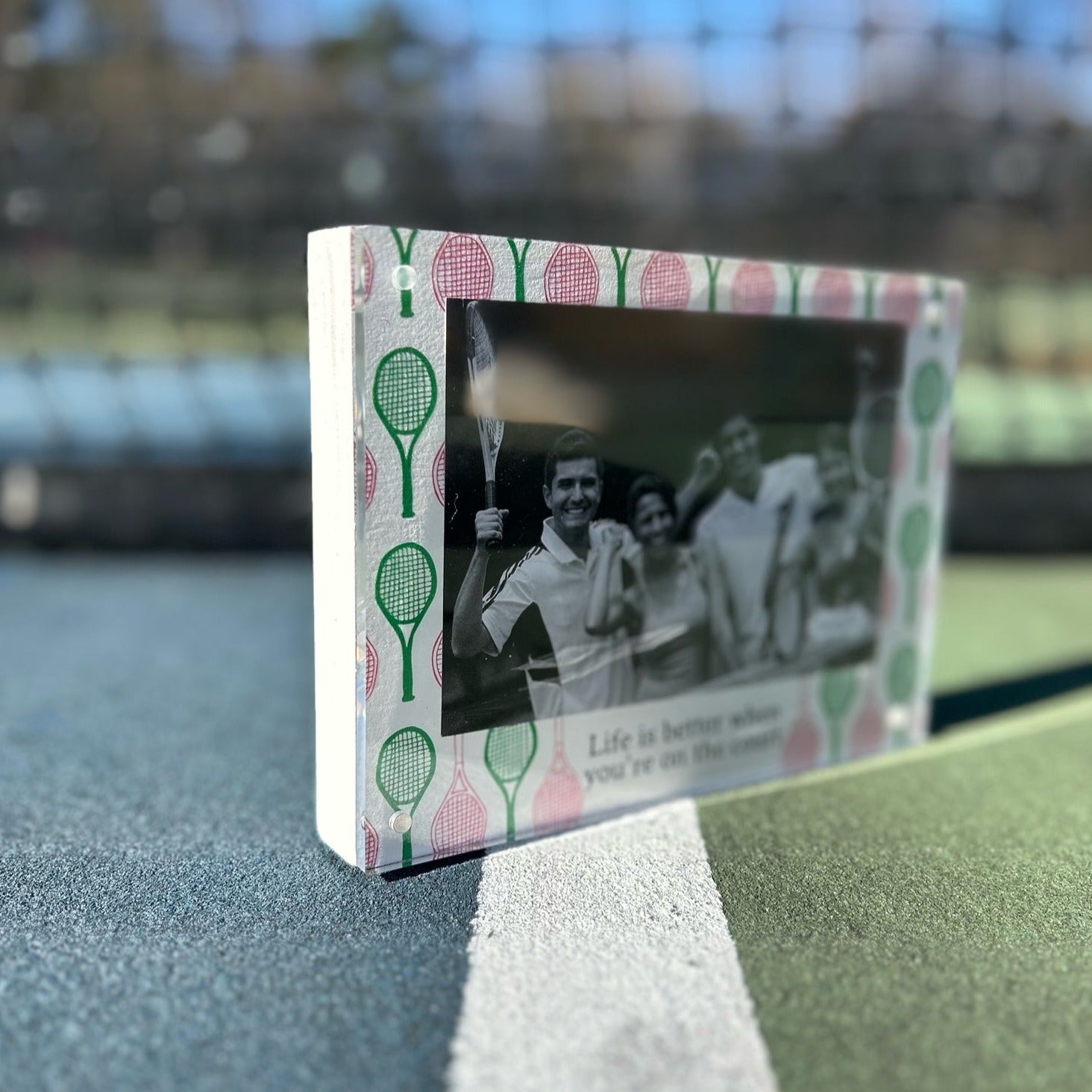 Mud Pie Acrylic Magnetic Tennis Picture Frame -The Pickleball Store at Auburn