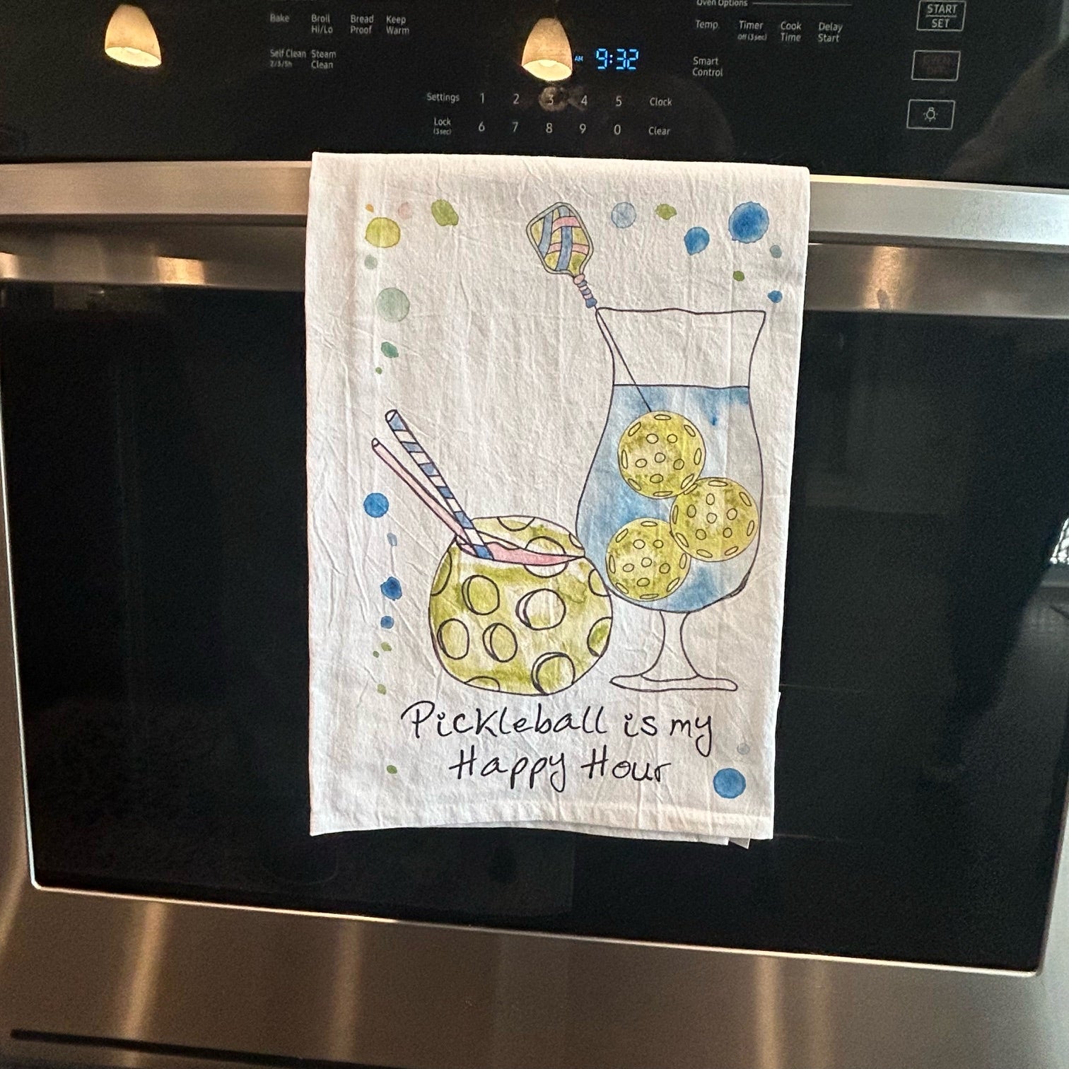 Pickleball Happy Hour Kitchen Dish Towel -The Pickleball Store at Auburn