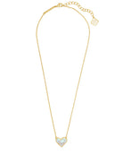 Ari Heart Gold Pendant Necklace in Dichroic Glass -The Pickleball Store at Auburn