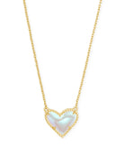 Ari Heart Gold Pendant Necklace in Dichroic Glass -The Pickleball Store at Auburn
