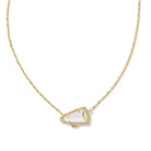 Cheer Gold Short Pendant Necklace in White Mother-of-Pearl -The Pickleball Store at Auburn