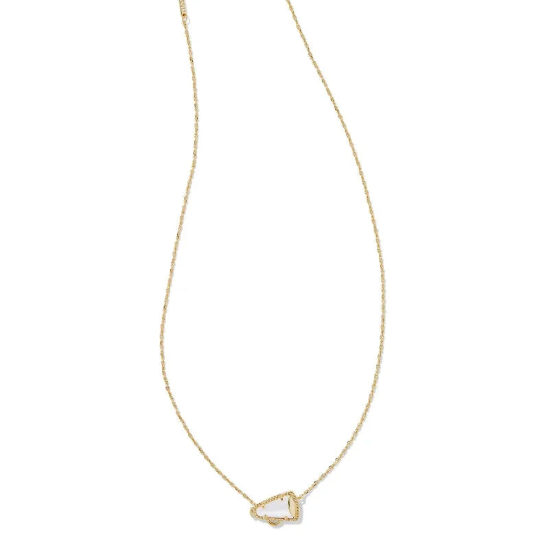 Cheer Gold Short Pendant Necklace in White Mother-of-Pearl -The Pickleball Store at Auburn