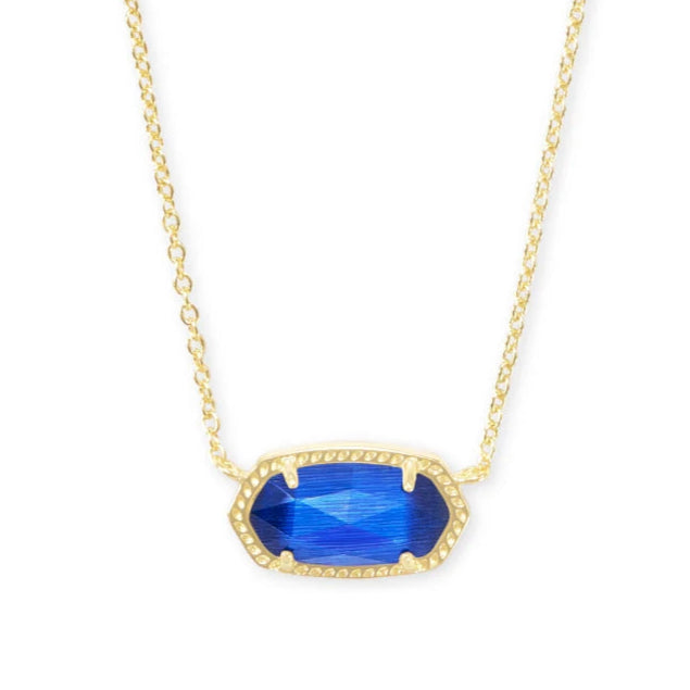 Elisa Gold Pendant Necklace in Cobalt Cats Eye -The Pickleball Store at Auburn