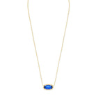 Elisa Gold Pendant Necklace in Cobalt Cats Eye -The Pickleball Store at Auburn