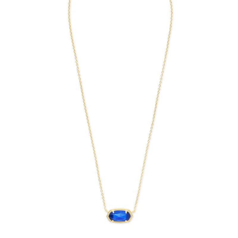 Elisa Gold Pendant Necklace in Cobalt Cats Eye -The Pickleball Store at Auburn