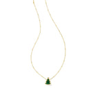 Holiday Tree Short Pendant Necklace in Green Quartzite -The Pickleball Store at Auburn