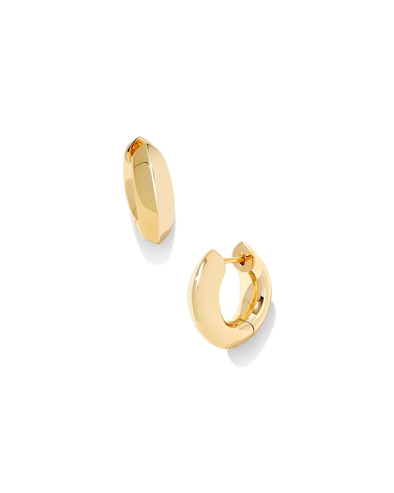 Mikki Metal Huggie Earrings in Gold -The Pickleball Store at Auburn