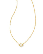 Mini Abbie Gold Satellite Short Pendant Necklace in Ivory Mother-of-Pearl -The Pickleball Store at Auburn