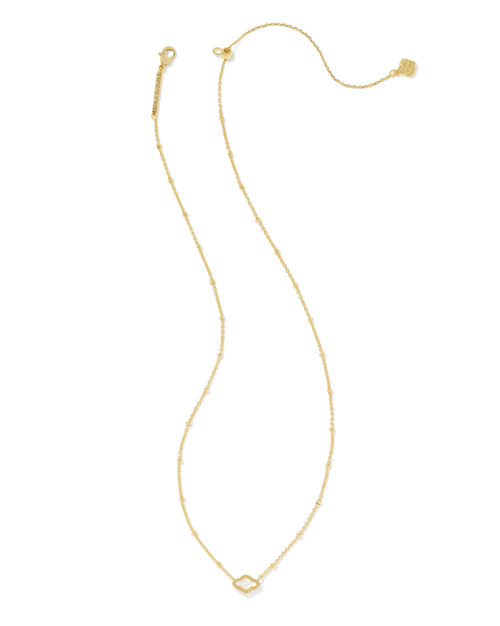 Mini Abbie Gold Satellite Short Pendant Necklace in Ivory Mother-of-Pearl -The Pickleball Store at Auburn