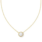Volleyball Gold Short Pendant Necklace in White Mother-of-Pearl -The Pickleball Store at Auburn