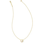 Volleyball Gold Short Pendant Necklace in White Mother-of-Pearl -The Pickleball Store at Auburn